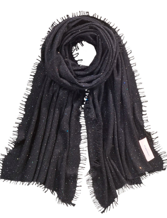 PurSchön Kaschmirschal Galactic Stars Black