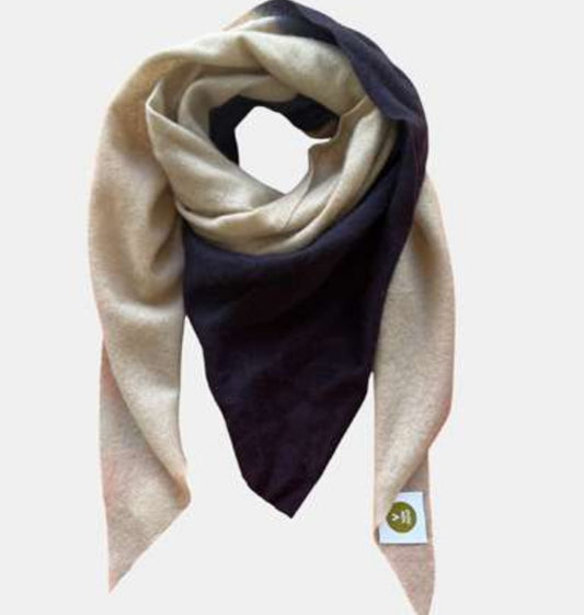 Von Goat Dreieckstuch Beige / Dark Navy